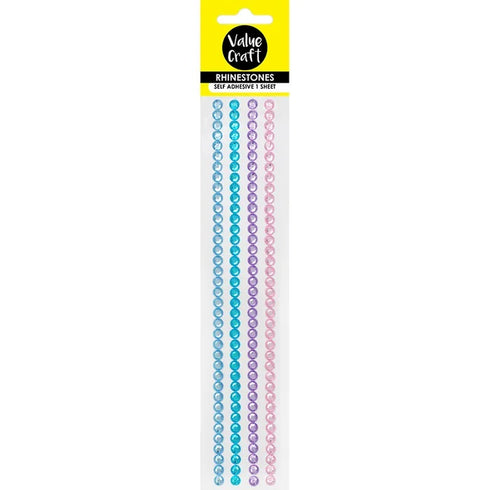 8mm Pastel Colour Strips Rhinestones